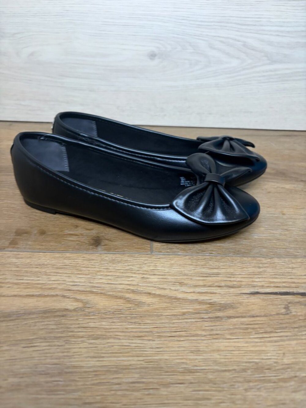 Sam & Libby Bow Detail Ballet Flats Sandals Black Size 6
